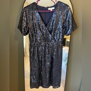 Francesca’s Short sequins Navy blue dress